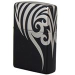 ZIPPO（ジッポ） TRIBAL マットブラック 4面連続5面加工 marukai2bktrs5 ブラック×シルバー