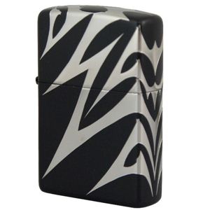 ZIPPO（ジッポ） TRIBAL マットブラック 4面連続5面加工 marukai2bktrs6 ブラック×シルバー