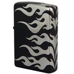 ZIPPO（ジッポ） TRIBAL マットブラック 4面連続5面加工 marukai2bktrs7 ブラック×シルバー