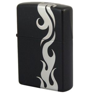 ZIPPO（ジッポ） TRIBAL マットブラック 4面連続5面加工 marukai2bktrs8 ブラック×シルバー