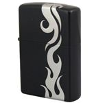 ZIPPO（ジッポ） TRIBAL マットブラック 4面連続5面加工 marukai2bktrs8 ブラック×シルバー