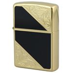ZIPPO（ジッポ） VENETIAN DESIGN 金メッキ両面加工 marukai200wbk2 ブラック×ゴールド