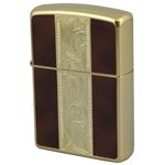 ZIPPO（ジッポ） VENETIAN DESIGN 金メッキ両面加工 marukai200wtbw2 ブラウン×ゴールド