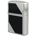 ZIPPO（ジッポ） VENETIAN DESIGN 銀メッキ両面加工 marukai2swbk ブラック×シルバー