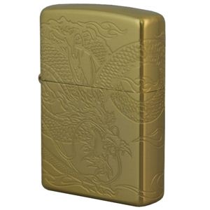 ZIPPO（ジッポ） 龍驤虎視 金メッキ 4面連続加工 marukai2g4dr ゴールド