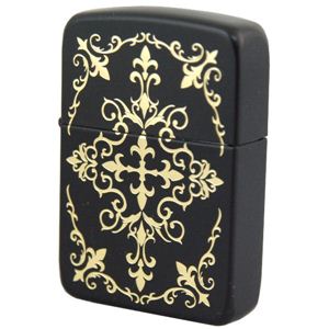 ZIPPO（ジッポ） GOTHIR DESIGN マットブラック金サシ仕上げ marukai41bkggo2 ブラック×ゴールド