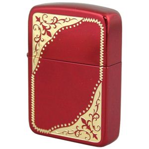 ZIPPO（ジッポ） GOTHIR DESIGN 蒸着メッキ（レッド）金サシ仕上げ marukai41gredgo1 レッド×ゴールド