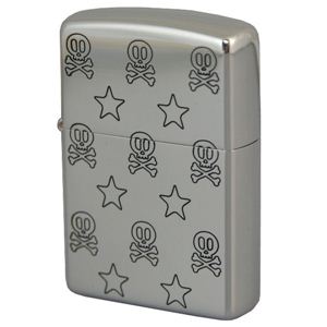 ZIPPO（ジッポ） SKULL＆STAR 銀メッキ marukai2ssklmono シルバー