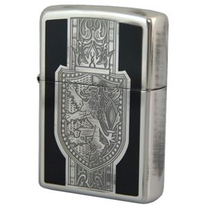 ZIPPO（ジッポ） ANTIQUE CREST 銀イブシメッキ 両面エッチング marukai2sibkacln ブラック×シルバー