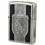 ZIPPO（ジッポ） ANTIQUE CREST 銀イブシメッキ 両面エッチング marukai2sibkacln ブラック×シルバー