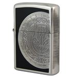 ZIPPO（ジッポ） ANTIQUE CREST 銀イブシメッキ 両面エッチング marukai2sibkacyr ブラック×シルバー