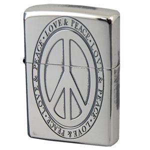 ZIPPO（ジッポ） LOVE＆PEACE LAP-A 銀鏡面イブシ＆エッチング lighteclapa シルバー