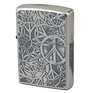 ZIPPO（ジッポ） LOVE＆PEACE LAP-B 銀鏡面イブシ＆エッチング lighteclapb シルバー