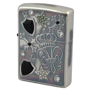 ZIPPO（ジッポ） Elegant Rock EGR-A 銀鏡面イブシ＆エッチング＆スワロフスキー lightecegra シルバー