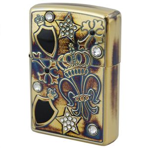 ZIPPO（ジッポ） Elegant Rock EGR-B 銀鏡面イブシ＆エッチング＆スワロフスキー lightecegrb ゴールド