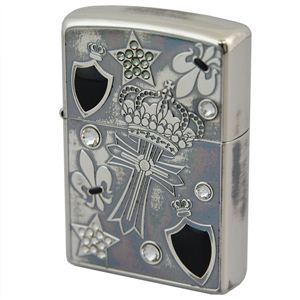 ZIPPO（ジッポ） Elegant Rock EGR-C 銀鏡面イブシ＆エッチング＆スワロフスキー lightecegrc シルバー