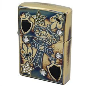 ZIPPO（ジッポ） Elegant Rock EGR-D 銀鏡面イブシ＆エッチング＆スワロフスキー lightecegrd ゴールド