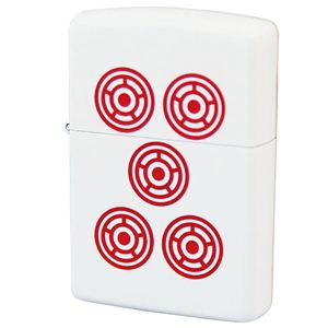 ZIPPO（ジッポ） 麻雀牌柄 両面加工 雀鬼 赤ウーピン 045ZIPPO mjppn ホワイト