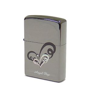 ZIPPO（ジッポ） ハートウイングメタリックブラック加工 104ZIPPO hwbn