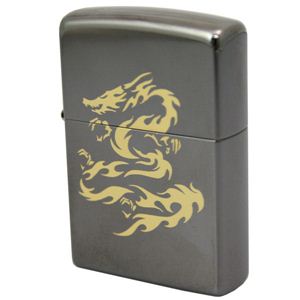 ZIPPO（ジッポ） ドラゴン柄 エッチングブラックニッケル4 160ZIPPO dragonbkg4