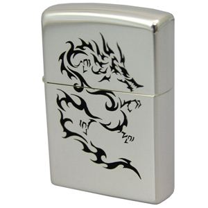 ZIPPO（ジッポ） ドラゴン柄 エッチング銀ミラー5 161ZIPPO dragonspbk5