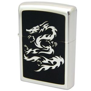 ZIPPO（ジッポ） ドラゴン柄 エッチング銀ミラー6 163ZIPPO dragonbksp6