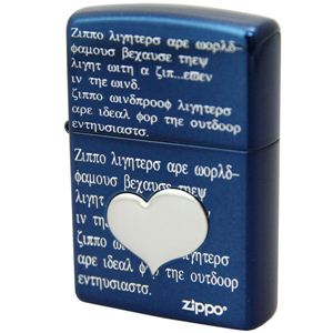 ZIPPO（ジッポ） ハートメタル エッチングブルーイオン 166ZIPPO 20hm1