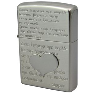 ZIPPO（ジッポ） ハートメタル エッチング銀サテン 168ZIPPO 20hm4