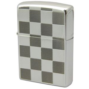 ZIPPO（ジッポ） チェック柄グレー 両面加工 172ZIPPO 20chegray