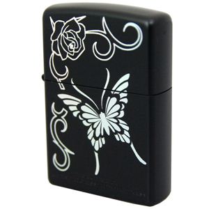ZIPPO（ジッポ） レインボーバタフライ ブラックマット 206ZIPPO rb2bm
