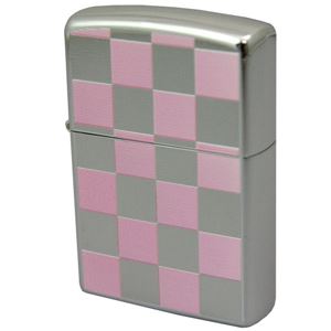 ZIPPO（ジッポ） チェック柄ピンク 両面加工