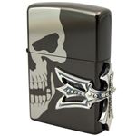 ZIPPO（ジッポ） サイドメタル ドクロ ブラックニッケル