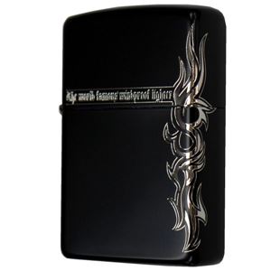 ZIPPO（ジッポ） Night＆Knight 2面連続エッチング イオンブラックマットB