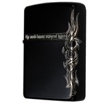 ZIPPO（ジッポ） Night＆Knight 2面連続エッチング イオンブラックマットB