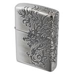 ZIPPO（ジッポ） 3D Type ドラゴン 3面連続エッチング 銀イブシ