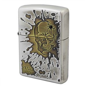ZIPPO（ジッポ） Tear Off スカル 銀イブシ盛り上げ