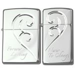 ペアZIPPO ブリリアントハートペアSS <レギュラータイプとスリムタイプ>
