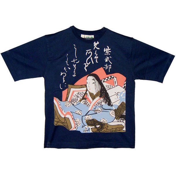 レディス 和柄Tシャツ 紫式部 ネイビーf00