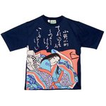 レディス　和柄Ｔシャツ　小野小町　ネイビー