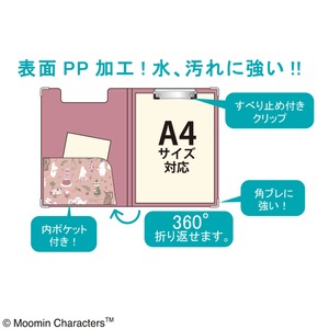 ムーミン クリップボード【同柄2個セット】【Party ピンク】 ムーミン クリップボード【同柄2個セット】【Party ピンク】