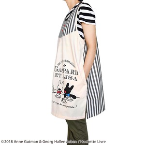 リサとガスパール タオルホルダー付きエプロン【ブラックストライプ】 リサとガスパール タオルホルダー付きエプロン【ブラックストライプ】