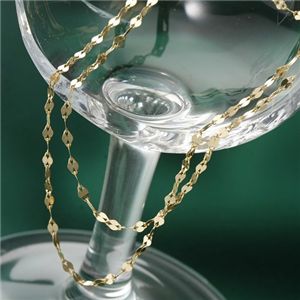 《国産・18金》　K18 ペダルチェーンネックレス CBDNH833BI 42cm　（ゴールドネックレス）　