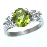 1ctアップゴージャスジュエル リング ぺリドット 7号