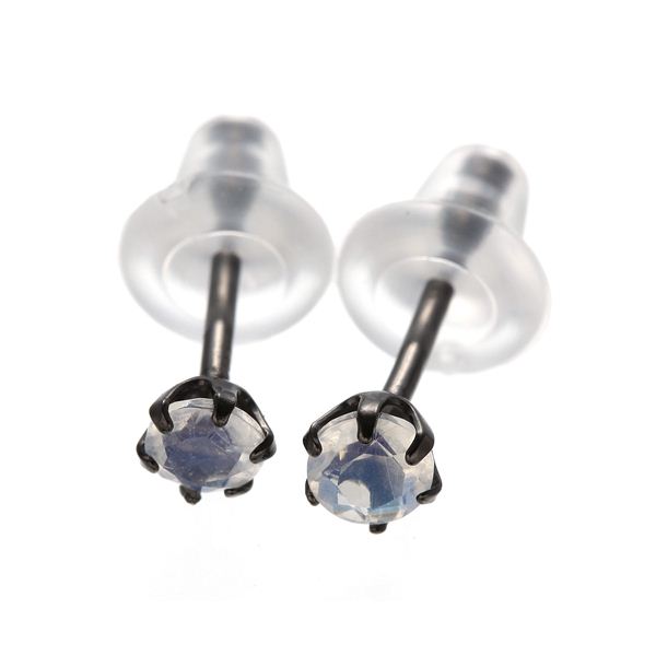 K10ブラックピアス ロイヤルブルームーンストーンf00