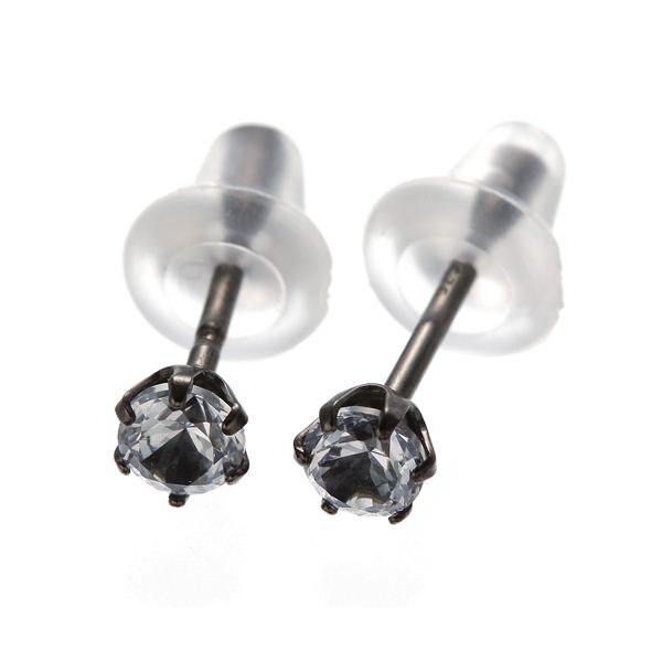 K10ブラックピアス シンセティックアレキサンドライトf00