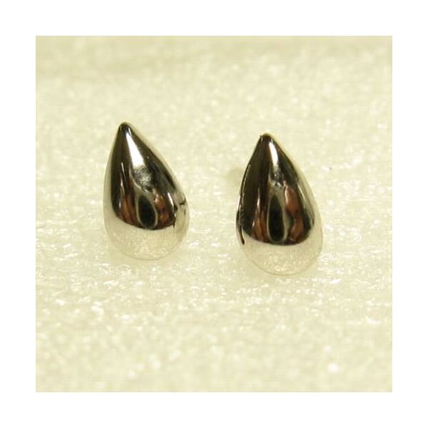 K10プックリスタッド&スイングピアス K10ホワイトゴールド 雫直結f00