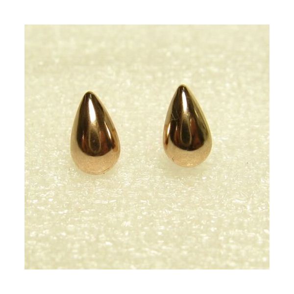 K10プックリスタッド&スイングピアス K10ピンクゴールド 雫直結f00
