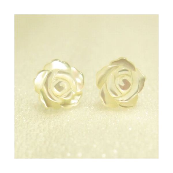 K14バラジュエルピアス 白蝶貝f00