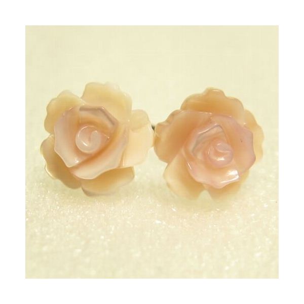 K14バラジュエルピアス ピンク蝶貝f00