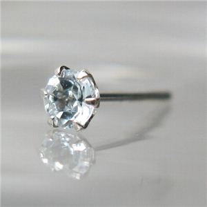 プラチナ誕生石ジュエルピアス アクアマリン